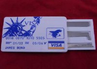 Bank visa card machine and door lock pick tool James bond 007, highclass locksmith needed tools.